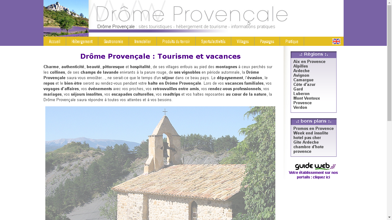 Capture d'écran de http://www.drome-provence.com/